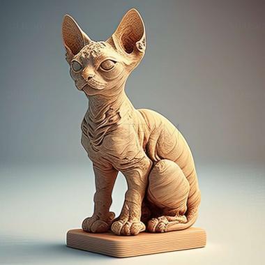 3D модель Кот девон рекс (STL)